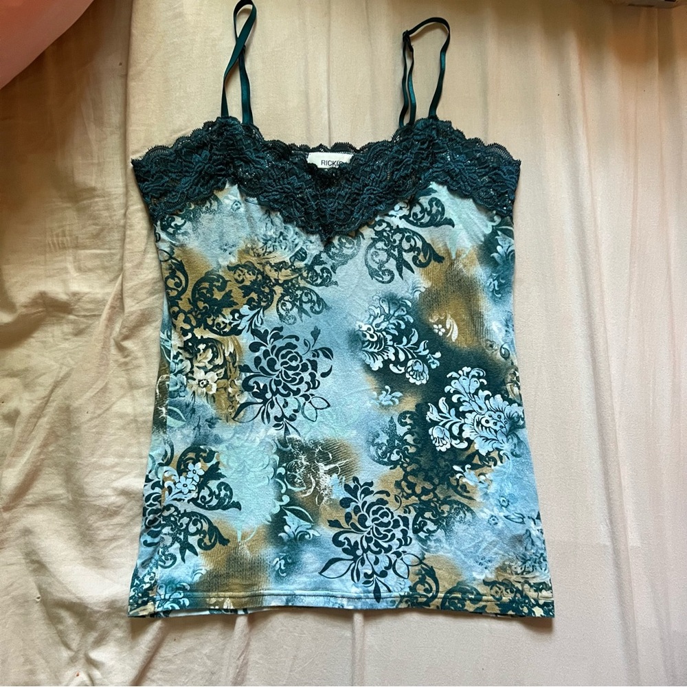 blue patterned tank